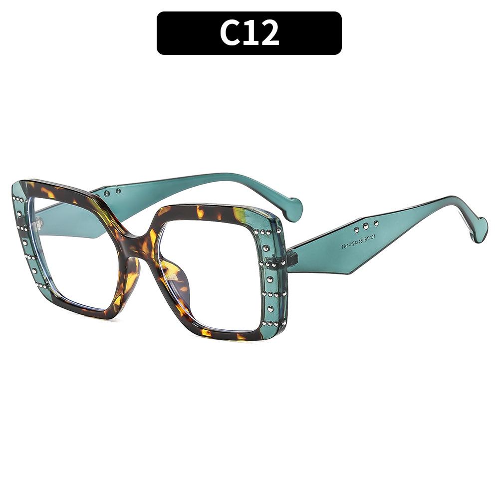 

Square Anti-blue Light Large Frame Eyeglasses Fashion Street Optical Presbyopia Glasses Ladies Customization Myopia Glasses 0