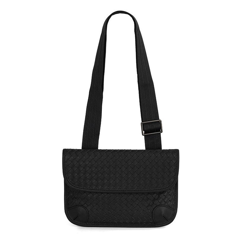 

Модная мужская плетеная сумка-кроссбоди с клапаном из вощеной коровьей кожи 17*3*26 cm чёрный