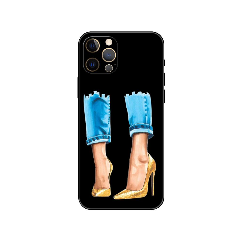 

Женский чехол-накидка на высоком каблуке для iPhone 5 5s 2020se 6 6s 7 8 plus x 10 XR XS 11 12 13 mini pro MAX черная задняя крышка из ТПУ iphone 13pro MAX