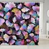 Green Ginkgo Biloba Shower Curtain Gold Ginkgo Leaves Modern Bathroom Shower Curtains Set Waterproof Botanical Bath Curtain Sets