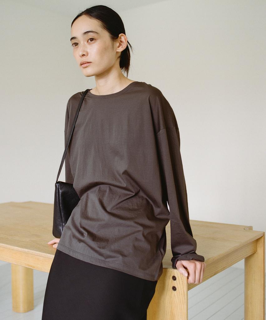 BLANKROOM HER Haze Long Sleeve Tee_Burnt Charcoal