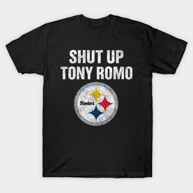 

Men Black Print T-shirt Shut Up Tony Romo No-Cut Transfer Paper Print Cotton Tshirt XL чорний