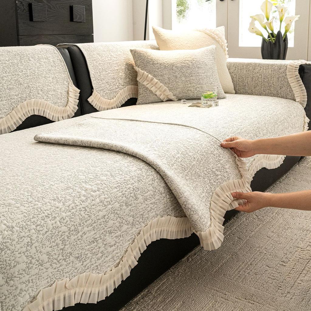 Leather Sofa Cushion, Summer And Summer Non-Slip Seat Cushion  New High-End Cool Doudou Mat Cover Cloth Towel