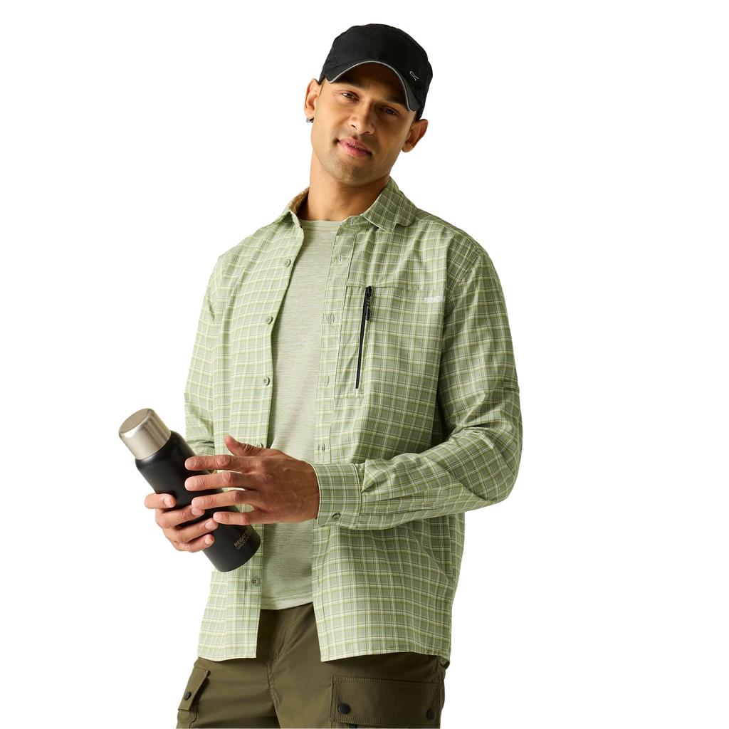 Regatta Mens Checked Insect Repellent Travel Shirt