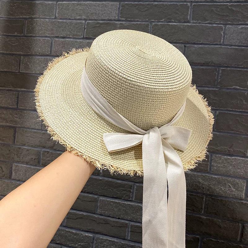 

Lace Bow Sun Hat Foldable Straw Hat Women S Summer Sun Protection Hat Hollowed-Out Sun Hat