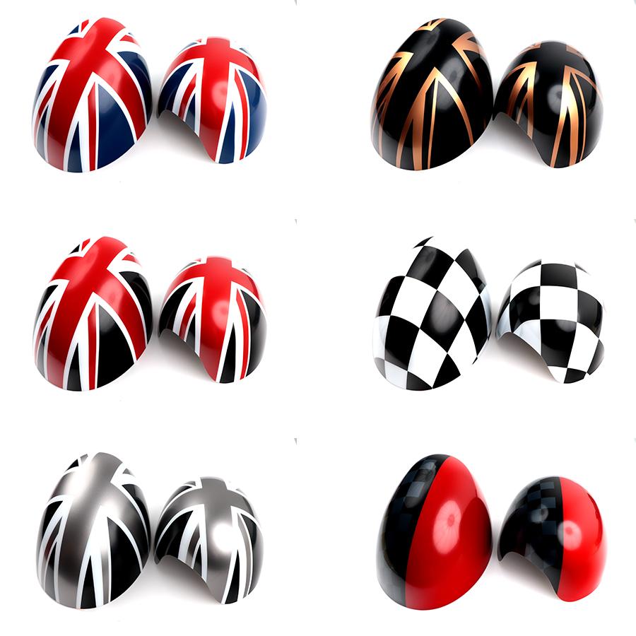 For Mini Cooper One S JCW F54 F55 F56 F57 F60 Before July  The Black Flag Car Outside Rear View Mirror Covers Stickers