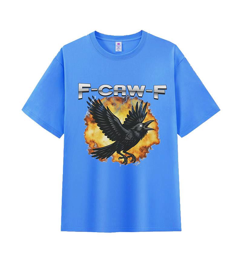 F-Caw-F Crow Bird Ironic Sarcastic Animal Funny T-shirt Men Women Vintage Oversized Clothing T-shirts Fashion O-Neck Cotton Tees