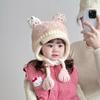 Cozy Autumn/Winter Baby Velvet Cartoon Knit Hat with Ear Protection for Girls - Super Cute and Warm