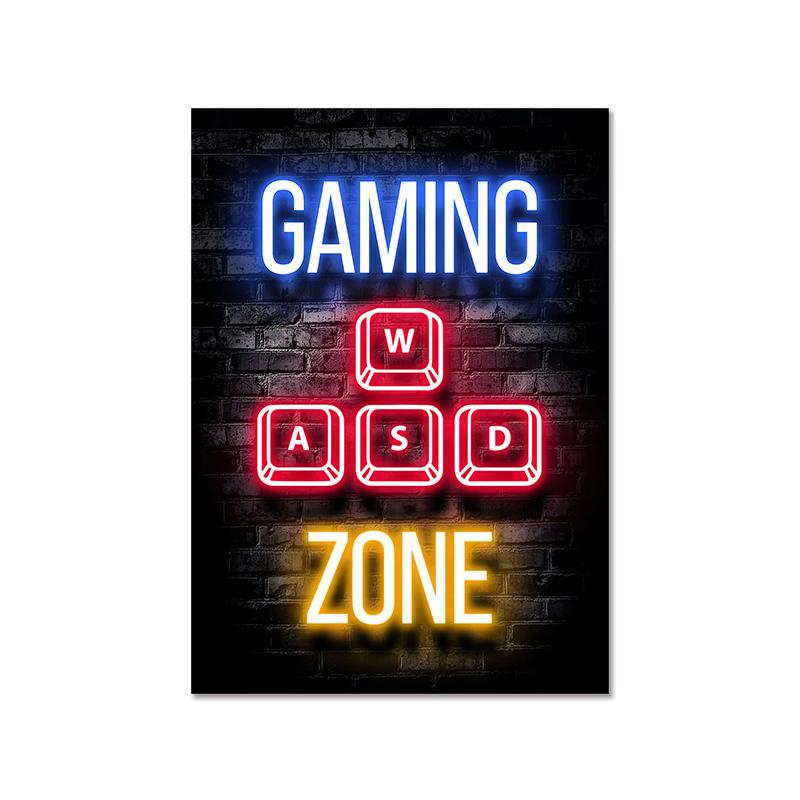 Mode Retro Spielzimmer Neon Poster und Drucke Moderne Leinwand Malerei Wand Kunst Bild für Gamer Junge Schlafzimmer Dekoration