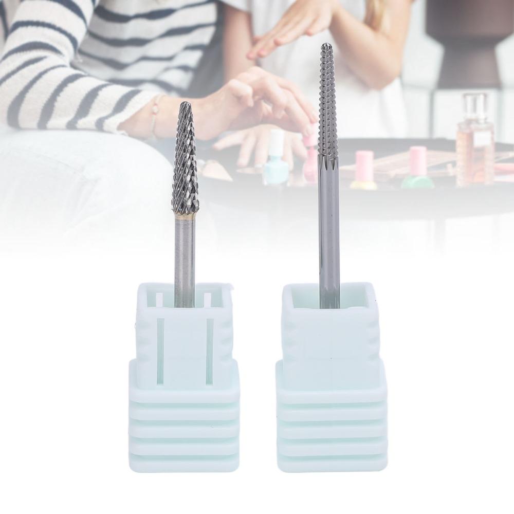 2PCS Needle Nail Drill Bits Multi-Function Cuticle Cleaner Bits Manicure Drill Head  Home Manicure