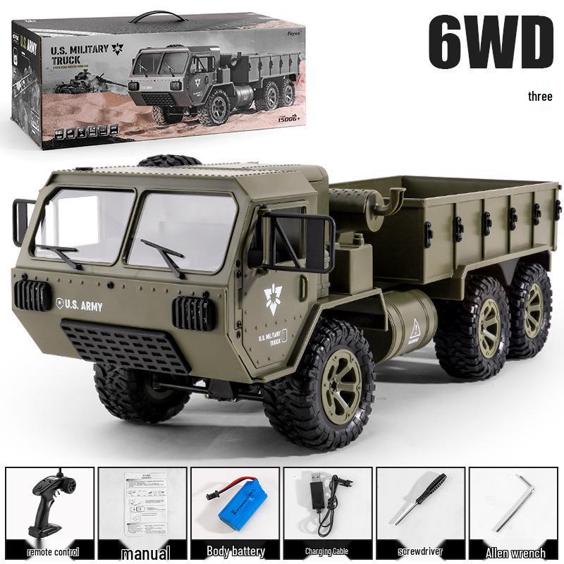 Camion Militar de Transport cu Șase Roți cu Telecomandă 2.4G