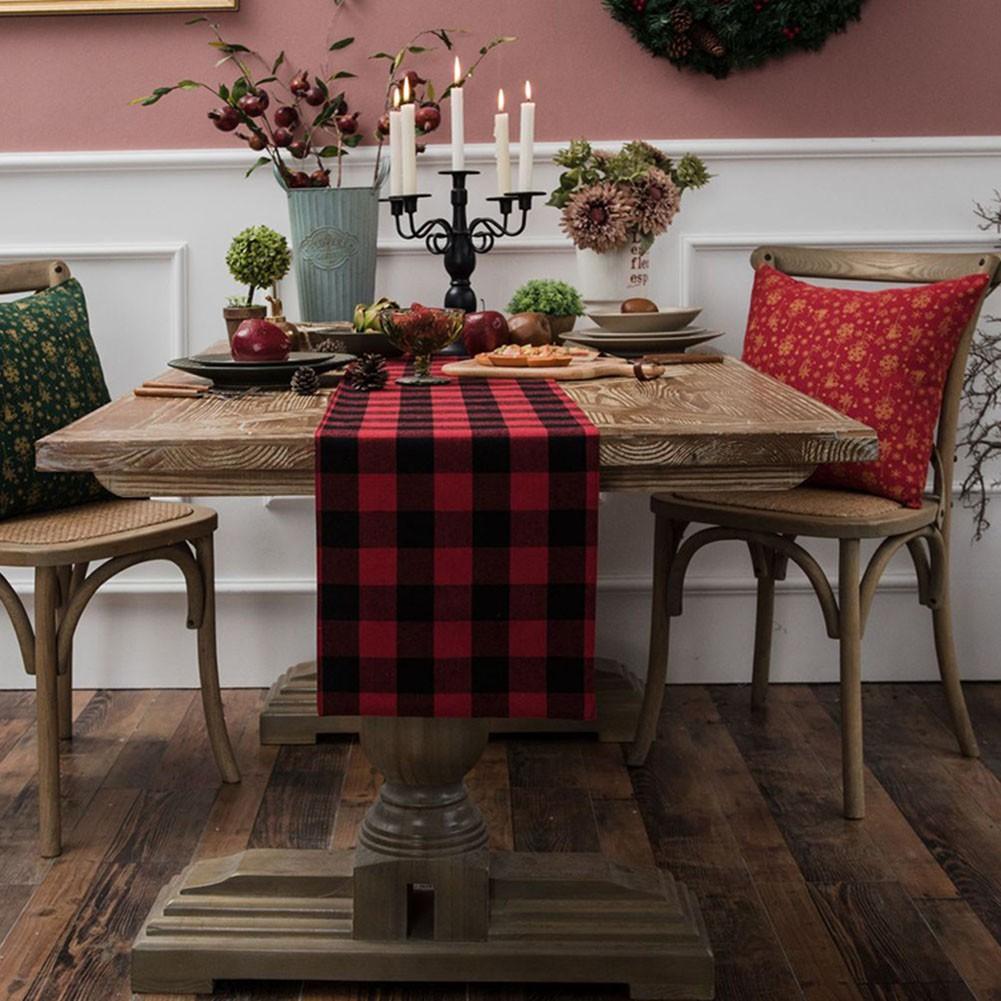 

Настольный бегун, классический и стильный, хлопковый, красный и черный