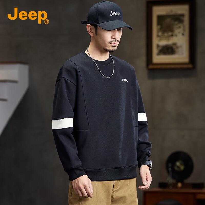 Jeep Men's 2025 Autumn Round Neck Pullover Sweatshirt