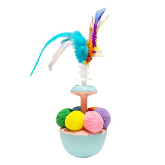 

Интерактивная игрушка-неваляшка для кошек с перьями, плюшевые шарики, игрушка-дразнилка для кошек, самостоятельная игра, перьевая палочка для дразнения домашних кошек, избавление от тревожности и скуки A