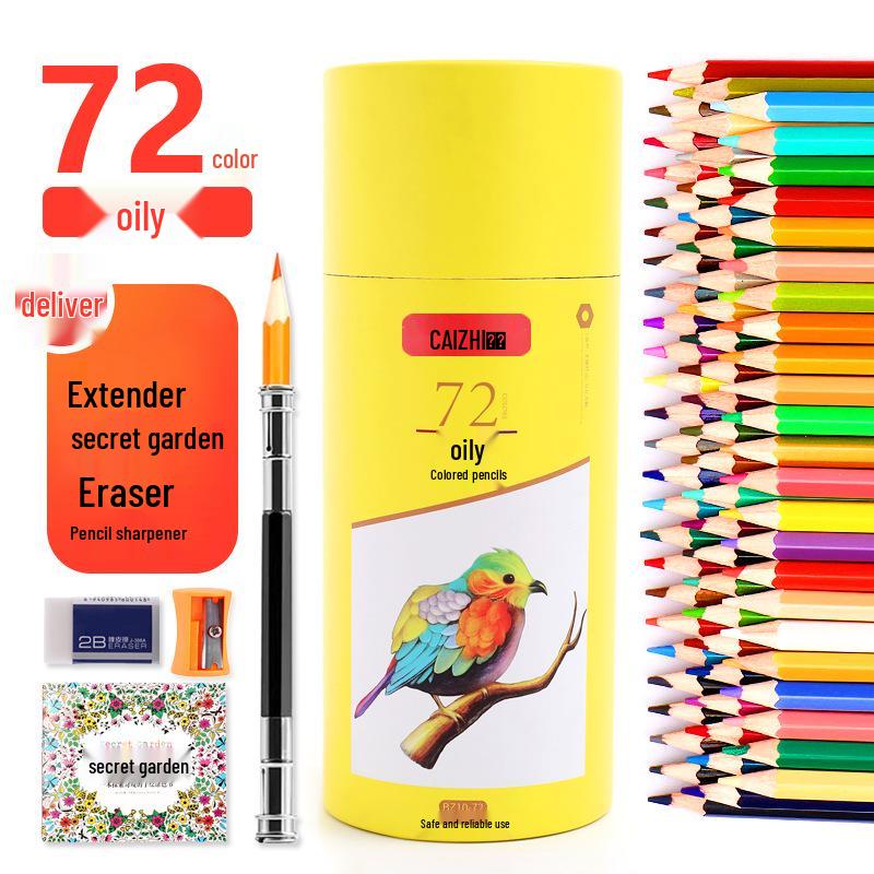 Sześciokątne Kredki Kolorowe Rozpuszczalne w Wodzie na Bazie Oleju - 12, 24, 36, 48, 72 Kolory - Zestaw do Rysowania dla Studenta