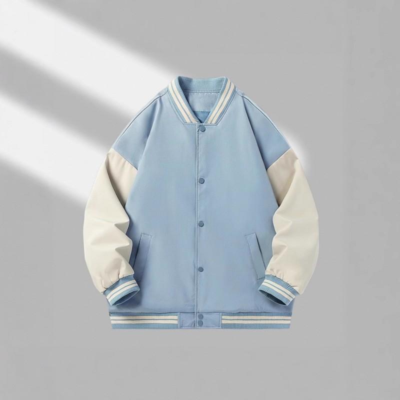 High-Quality Color Block Baseball Jacket Men Women Retro American Style Casual Fall Outerwear