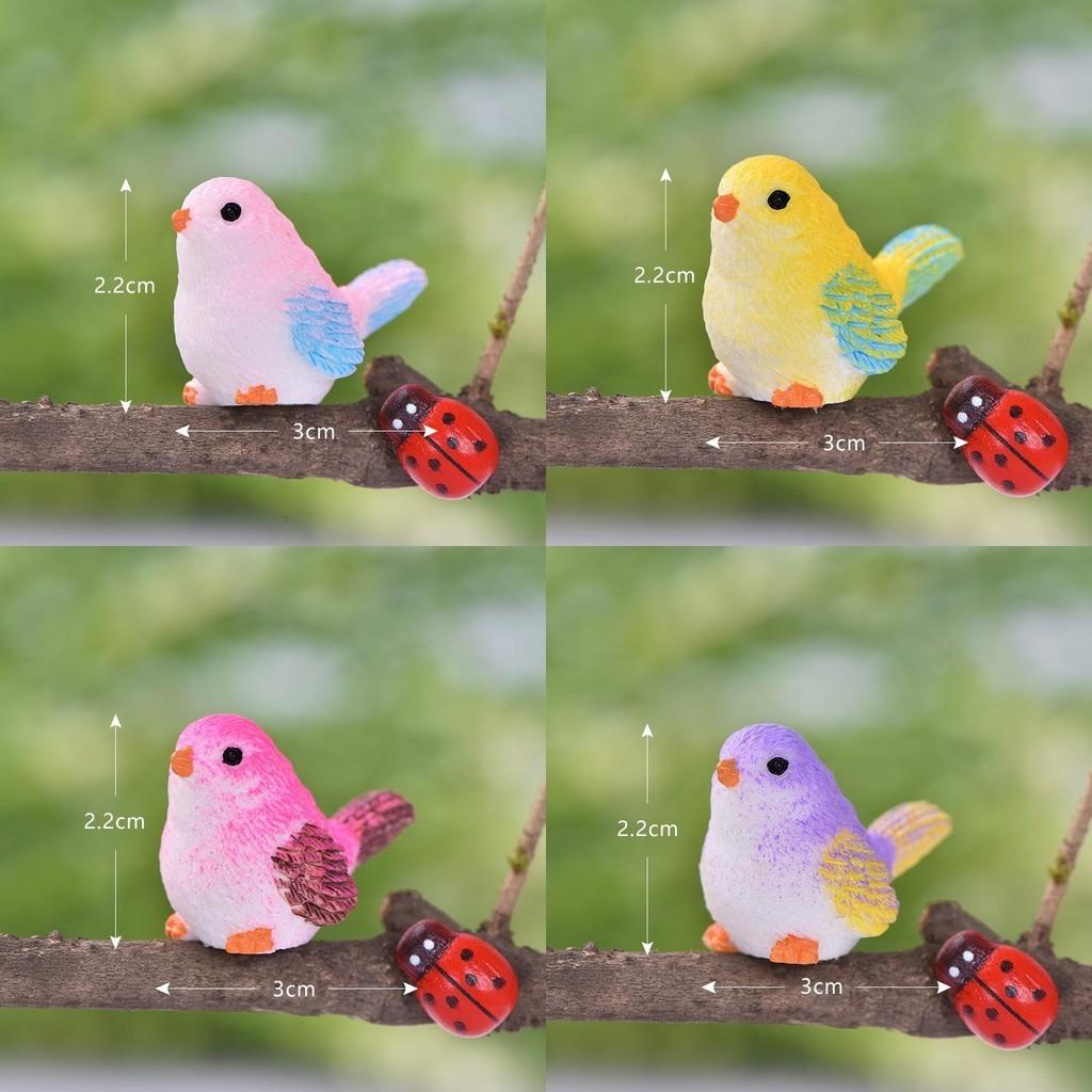 Charming Resin Bird Figurine For Moss Micro Landscape And Succulent Plant Display
