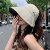 New summer sunscreen hat women's foldable sunshade bucket hat cycling anti-purple line empty top sun hat