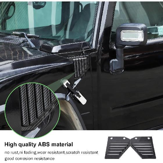 2PCS Car Side Vent Cover Hood Intake Bezel Trim Molding Compatible with 2003-2009 Hummer H2,Side Scoop Hood Cover Car Exterior Accessories (Carbon