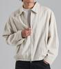 Button Seoul Minimal Cut-Line Collar Zip-Up (Ivory)