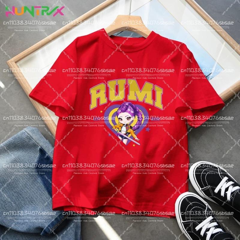 Ropa KPop Cazadores de Demonios Niños 2025 Caliente Anime Algodón Camiseta Harajuku Niñas Camisa Casual Regalo Moda Película Camisetas para Niños Pequeños