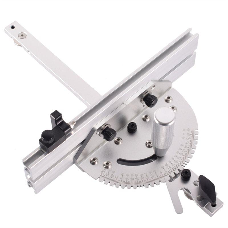 Woodworking Aluminum Push Ruler Adjustable Angle Disc Slide Bandsaw Push Handle Inverted Trim DIY Auxiliary Tool 410Mm