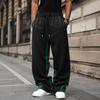 Mens Casual Sweatpants American Trend Color Block Loose Straight Leg Pants 5002