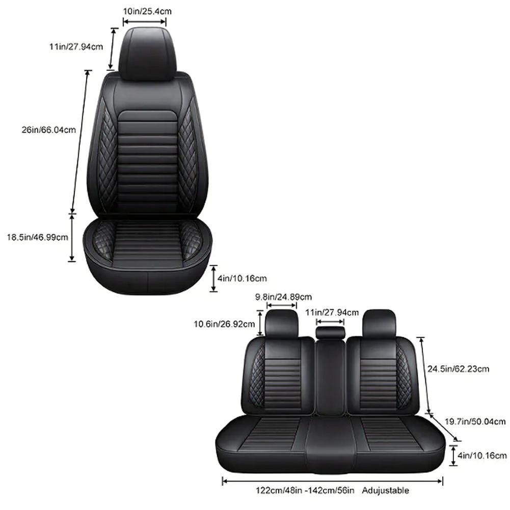 11Pcs 5 Seats Car Seat Covers Leather Full Surrounded Seat Protector Front Rear Seat Cushion Cover Cars Seat Cushion Protector