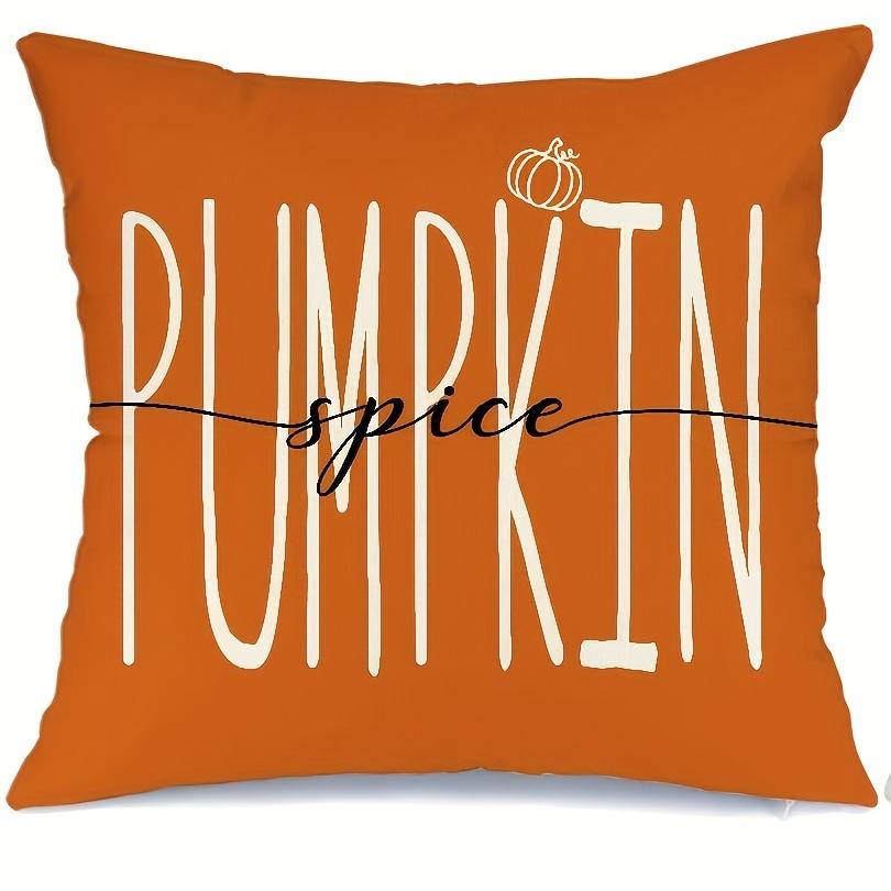 Fall Pumpkin Linen Blend Throw Pillow Cases Zipper Closure Decorative Pillow Covers for Living Room Bedroom Home Party Decor