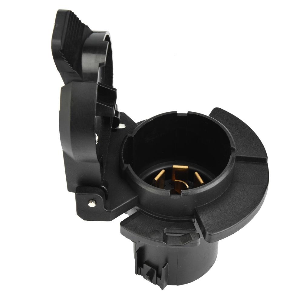 7 Pin Car Trailer Socket Plug Adapter Connector for Caravan Towbar Towing 12-24V US Plug