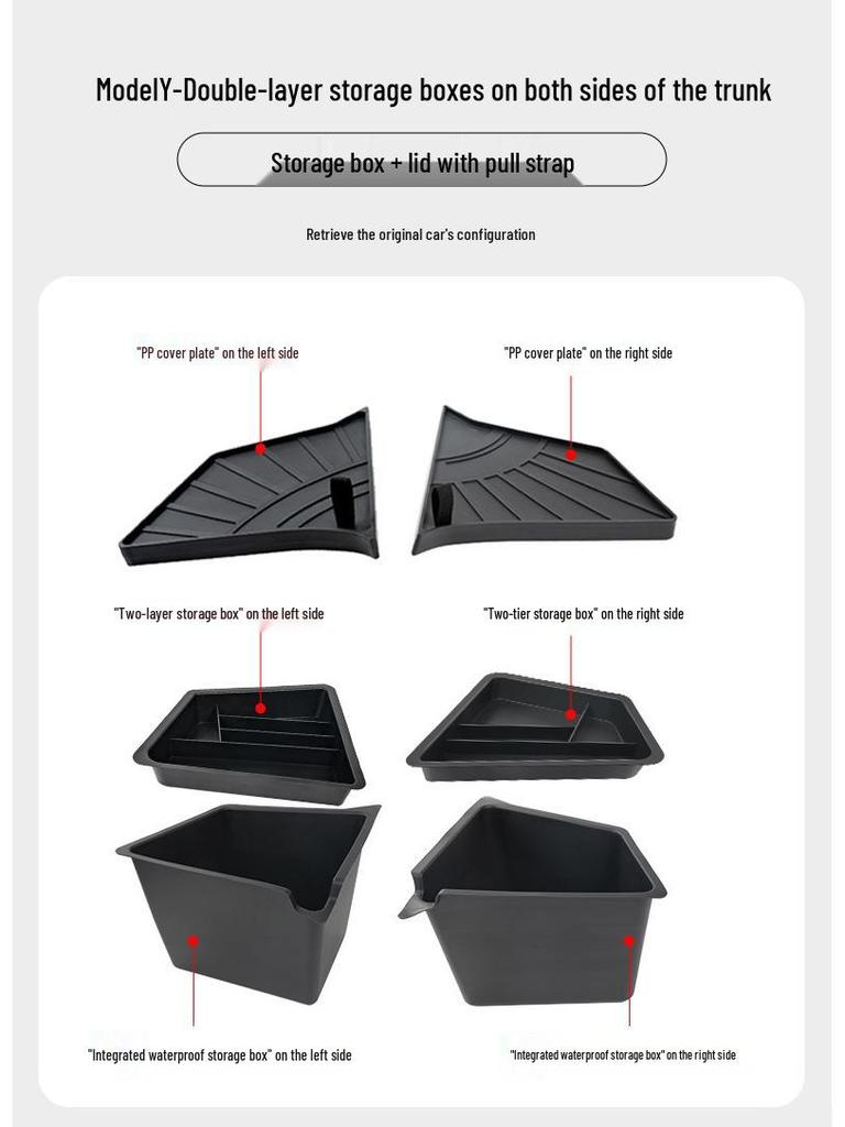 Refurbished Tesla Model 3/Y Trunk Storage Box - Automotive Accessory