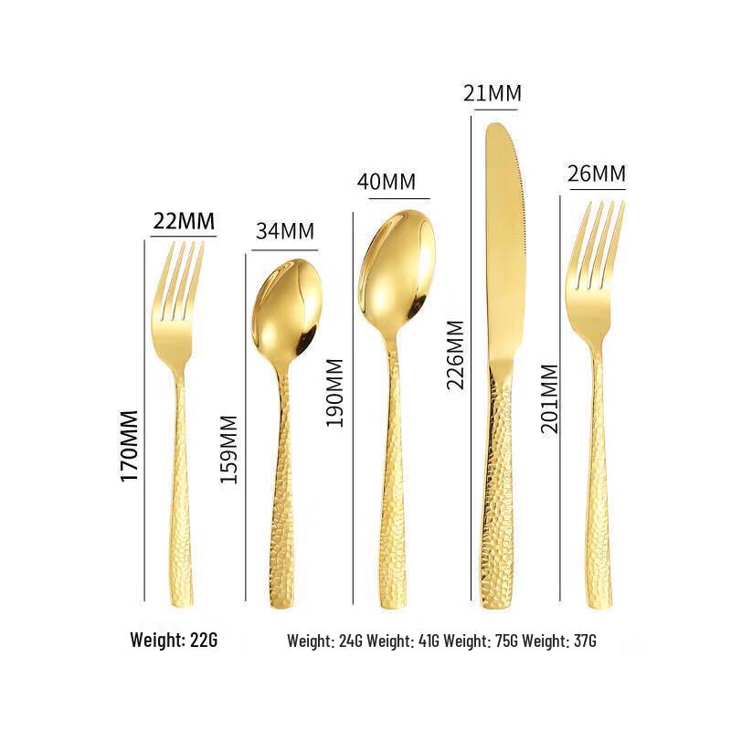 Zhishi Hammered Snakeskin Stainless Steel 4-Piece Cutlery Set