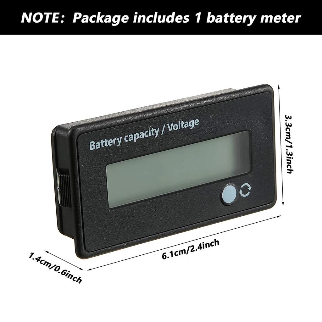 DC 12V 24V 36V 48V 72V Battery Capacity Voltage Meter with Alarm, Battery Capacity Gauge Indicator, Battery Indicator Monitors