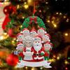 Christmas Tree Ornament Resin Santa Claus Family Figurines Hanging Pendant DIY Name Card Miniatures Decor Xmas Tree Pendants