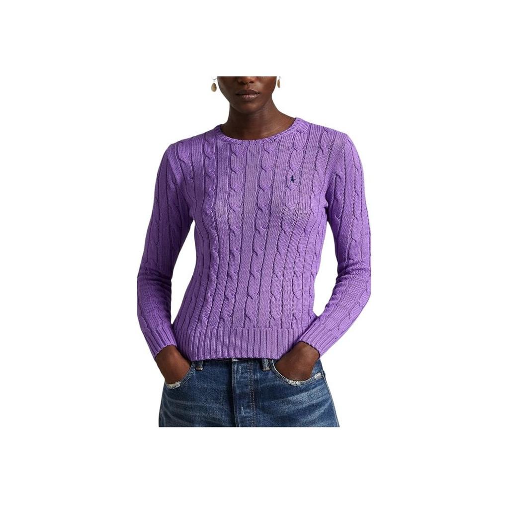 Maglione da Donna a Manica Lunga Girocollo Tinta Unita Polo Ralph Lauren Viola 211891640-028
