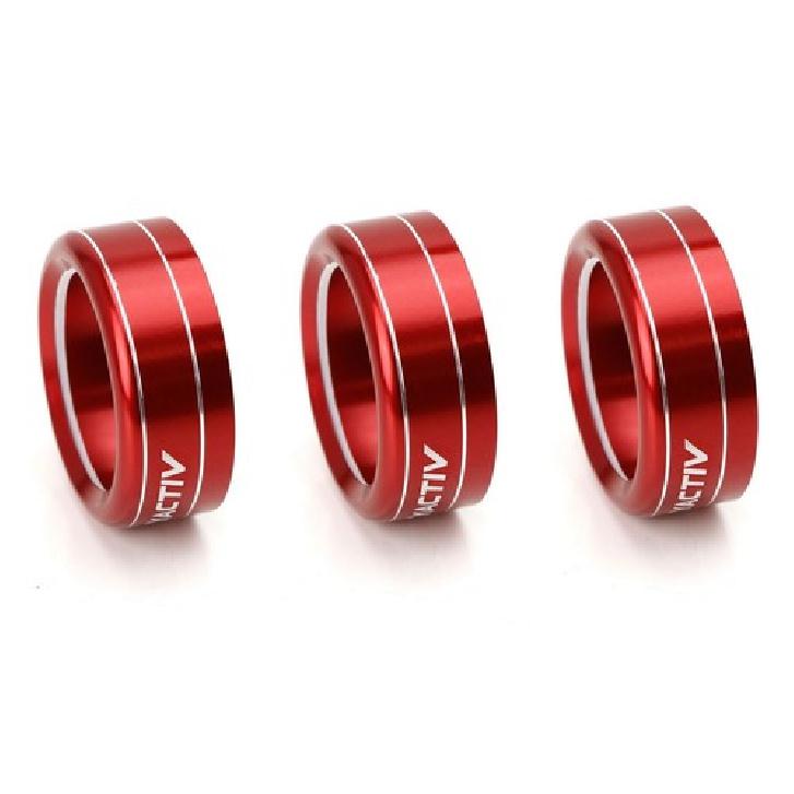 Red Aluminum AC Climate Control Knob Ring Covers For 14-18 Mazda 3 & 16-19 CX-5