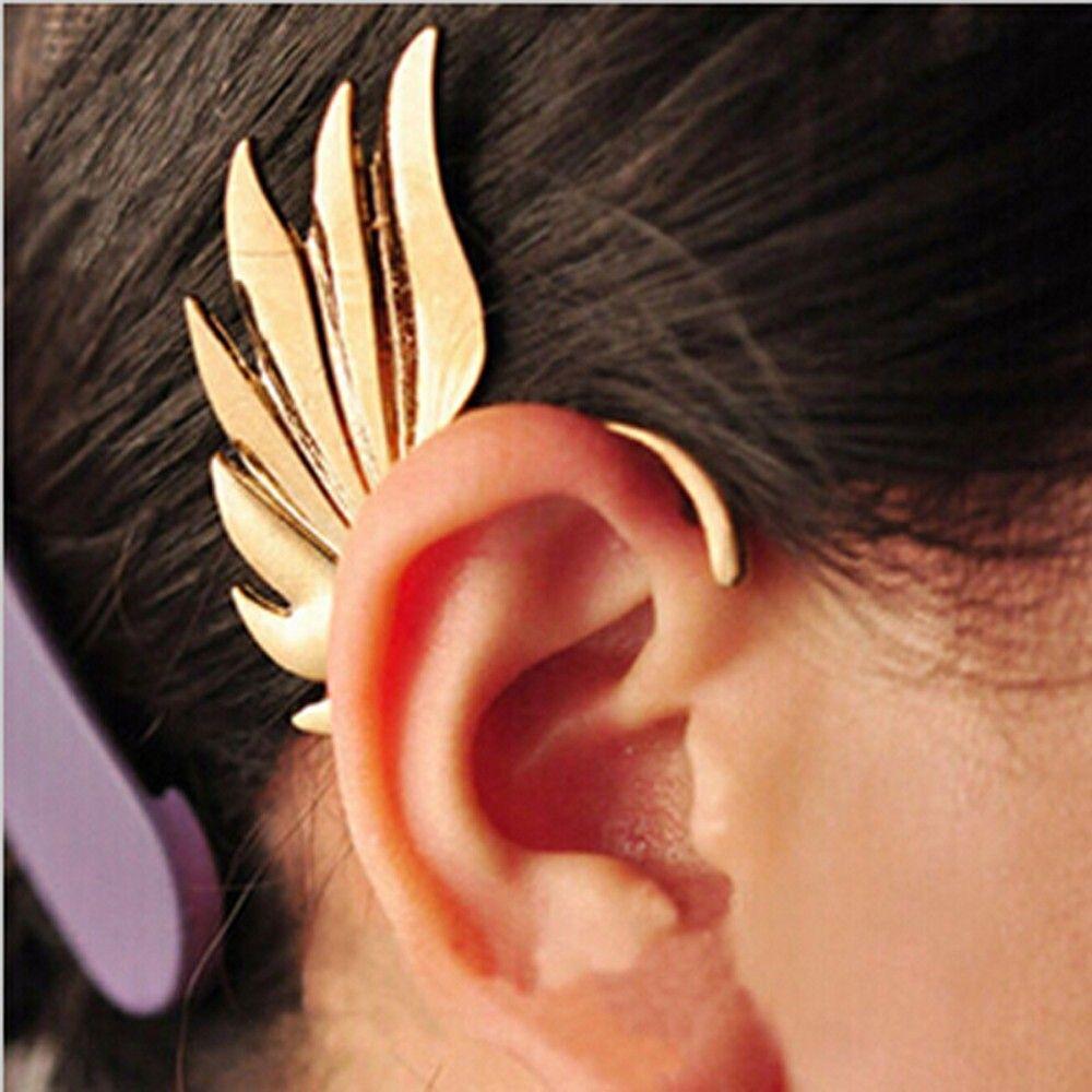 Fashion Gothic Punk Men Women Ear Cuff Clip Vintage Jewelry Stud Earring Wing Shape