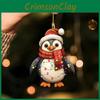 Christmas Penguin Acrylic Auto Charm With Cartoon Style For Car Interior Accessories
