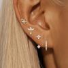 4PCS Fashion Zircon Round Hoop Earring Set Women Temperament Flower Ear Stud Huggie Earring Tragus Piercing Cartilage Jewelry