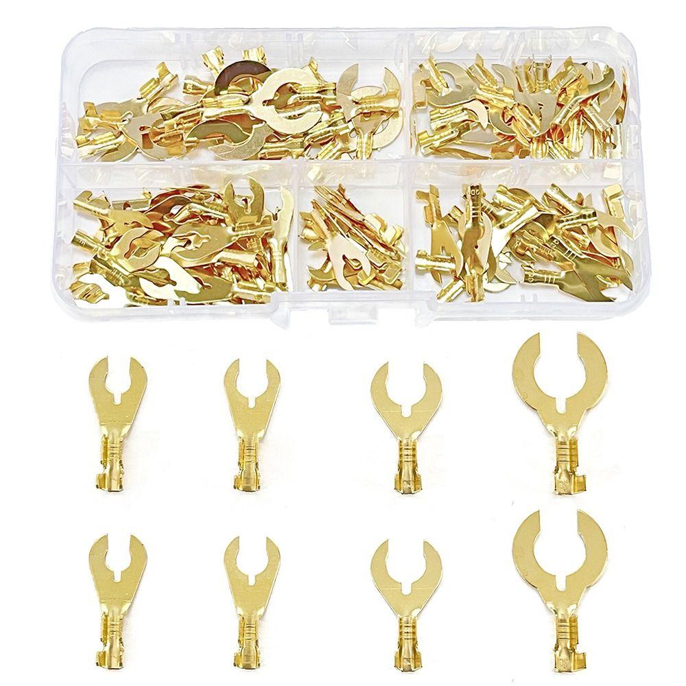 100PCS 4.2 5.2 6.2 8.2 Wire Connectors Brass Electrical Kit U-Type Terminals  Switching Power Supply