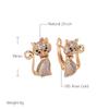 Fashion  Rose Gold Cute Cat Earrings For Girls Unique Black Natural Zircon Earrings Children Xmas Gifts Animal Jewelry