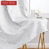 1PC Nuan Series 80% Blackout Fashionable and Minimalist Curtains with Silver and Marble Texture for Living Room Bedroom Balcony Window Home Decor