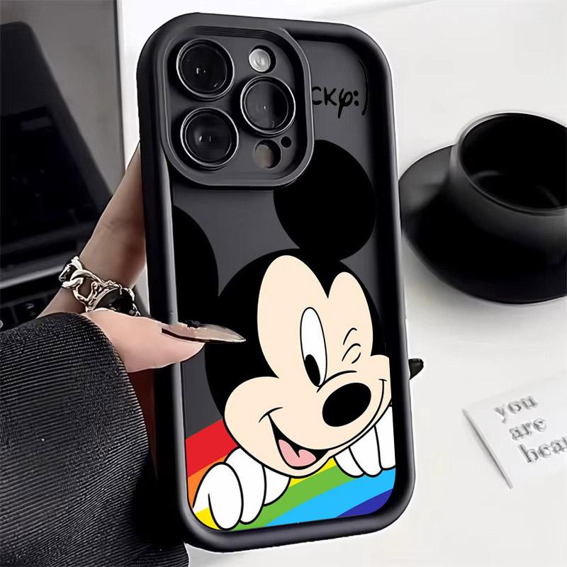 Kreslený obal na telefon Mickey a Minnie Mouse pro iPhone 17E 11 12 13 14 15 16 17 Pro Max Fundas 17 Air Plus 16e 13 Mini Silikonový kryt