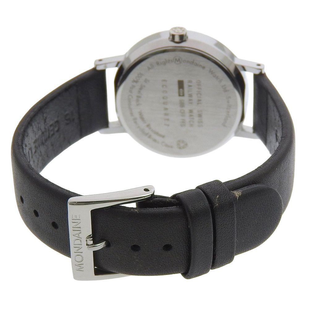 Used [MONDAINE] Mondaine A463.30007.11SBB Stainless Steel x Leather Silver Quartz Analog Display Ladies White Dial Watch