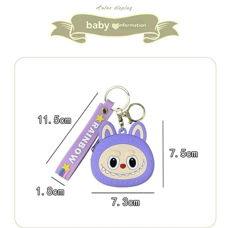 Cartoon Cute Labubu Coin Purse Wallet Labubu Keychain Key Bag Children's Wallet Gift Accessories Pendant