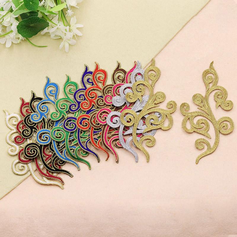 1 Paar Aufnäher mit ethnischem Totem, goldfarben, zum Aufbügeln, zum Aufnähen, Aufnähen, bestickte Applikationen für Kleidung, DIY-Basteldekoration