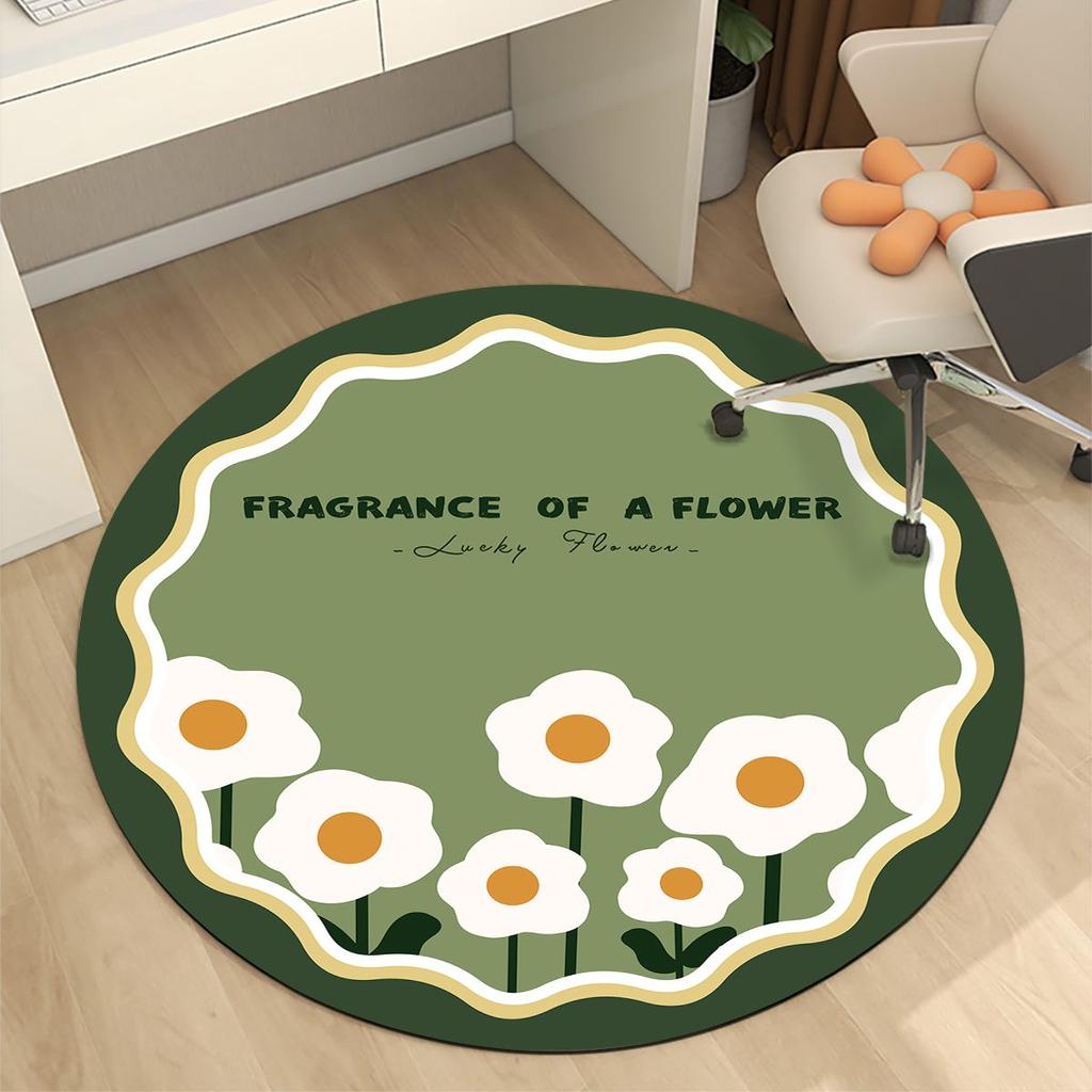 Circular Anti Slip Floor Mat Computer Chair Absorbent Floor Mat Swivel Chair Protective Mat Study and Home Chair Quick Drying Mat