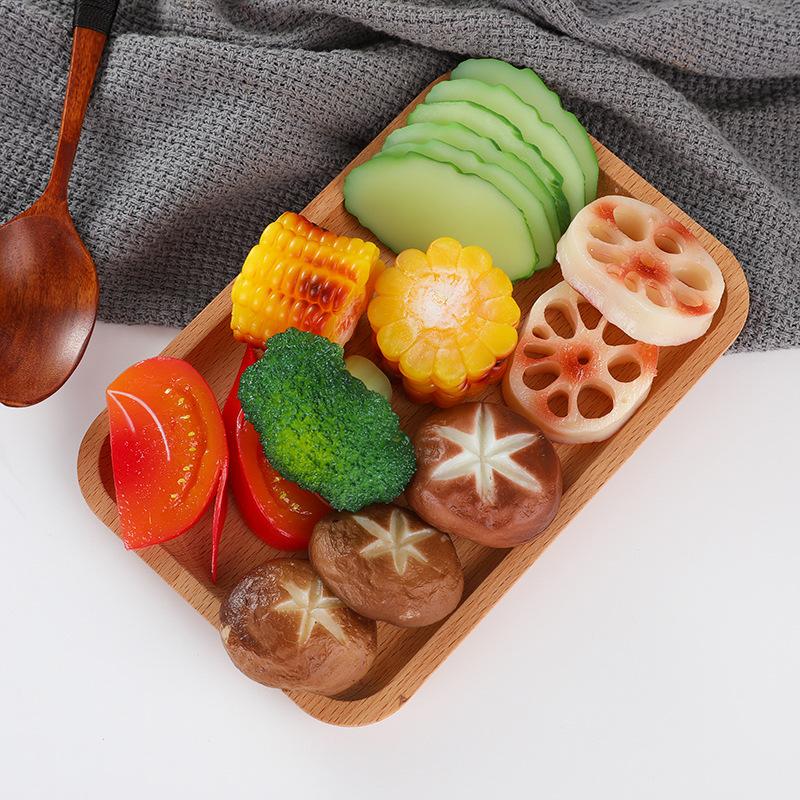 4 Pcs Simulated Hotpot Ingredient Model Mini Fake Vegetable Realistic Beef Roll Restaurant Store Barbecue Shop Display Decor