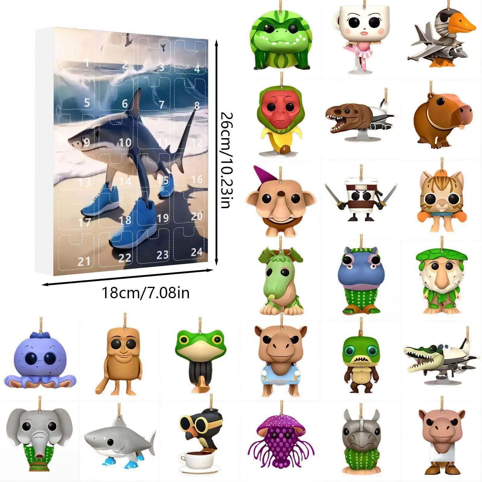 

24-денний адвент-календар Тунг Сахур, 2D плоска акрилова фігурка Тралалеро Тралала Тунг Сахур, колекція адвент-календаря зі зворотним відліком, прикраси, подарунки style 6