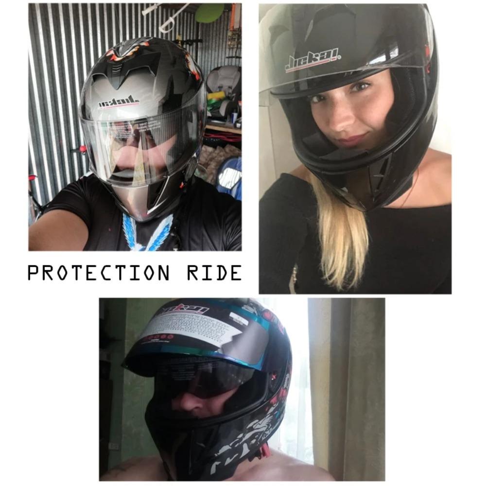 Handsome Four Seasons Universal Full Face Helmet Built-in Small Lens Motorcycle Personality Helmet